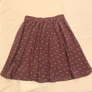 Xhilaration Purple Skirt in Dalmatian Dog Print